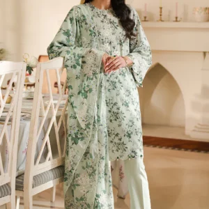 SAGE SILT-3 PIECE EMBROIDERED LAWN SUIT